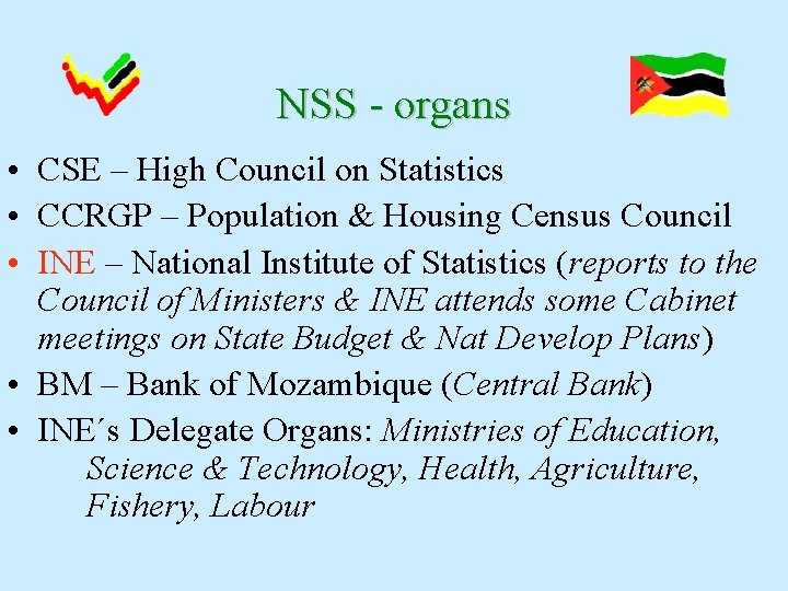 NSS - organs • CSE – High Council on Statistics • CCRGP – Population