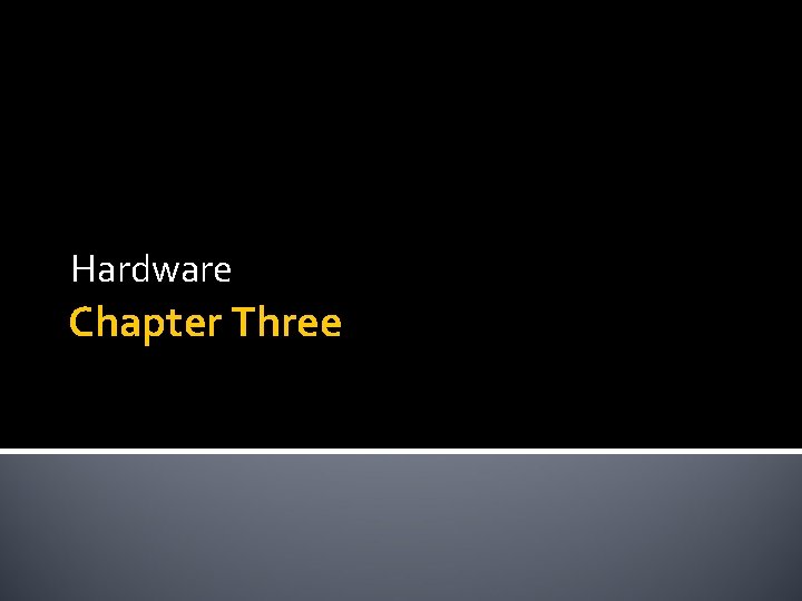 Hardware Chapter Three 