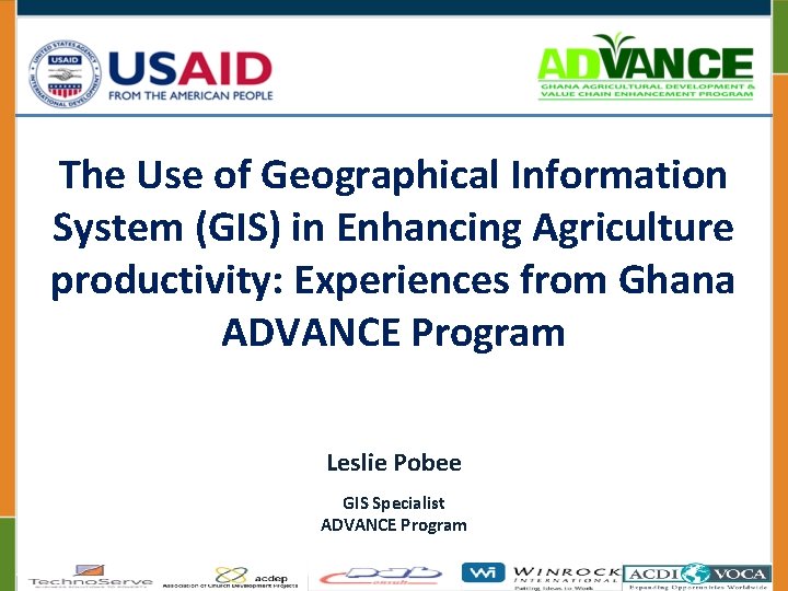 The Use of Geographical Information System (GIS) in Enhancing Agriculture productivity: Experiences from Ghana