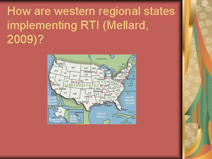 How are western regional states implementing RTI (Mellard, 2009)? 