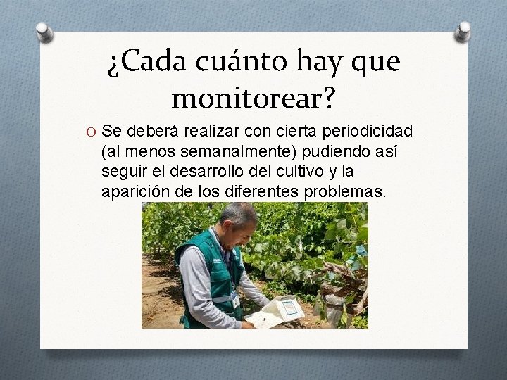 ¿Cada cuánto hay que monitorear? O Se deberá realizar con cierta periodicidad (al menos