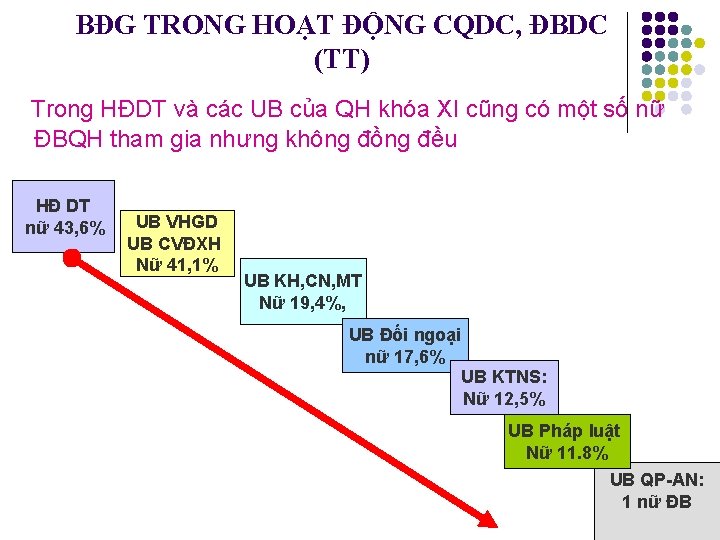 BĐG TRONG HOẠT ĐỘNG CQDC, ĐBDC (TT) Trong HĐDT và các UB của QH