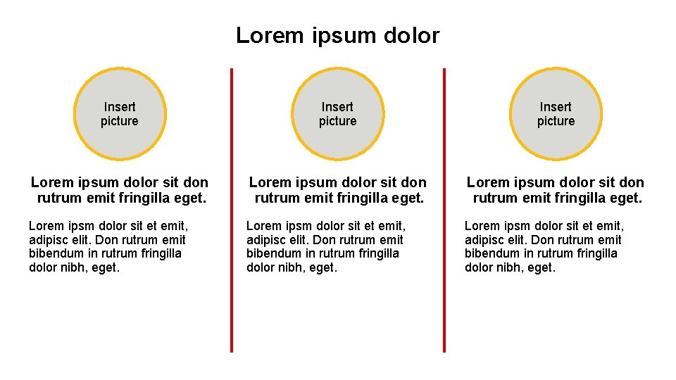 Lorem ipsum dolor Insert picture Lorem ipsum dolor sit don rutrum emit fringilla eget.