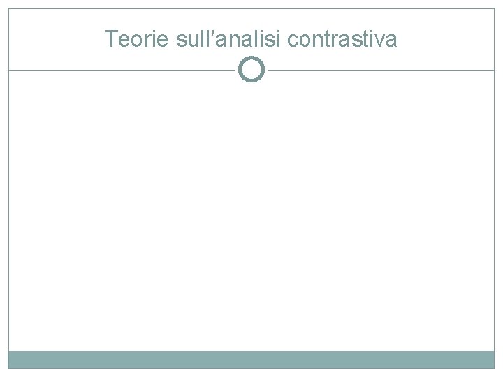 Teorie sull’analisi contrastiva 