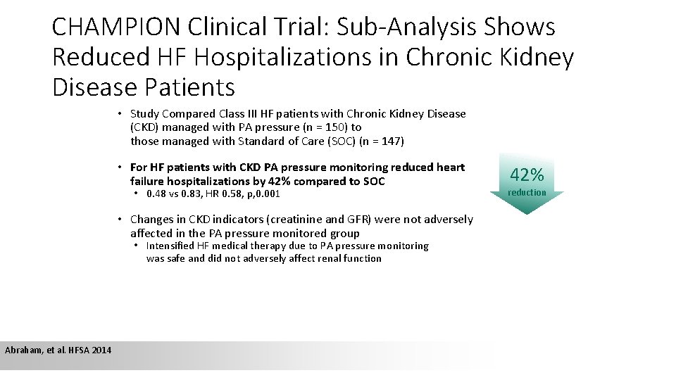 CHAMPION Clinical Trial: Sub-Analysis Shows Reduced HF Hospitalizations in Chronic Kidney Disease Patients •