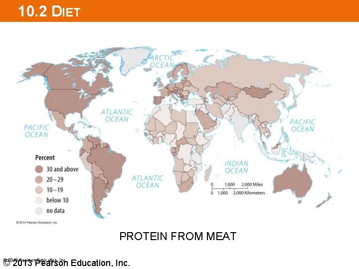 10. 2 DIET PROTEIN FROM MEAT © 2013 Pearson Education, Inc. 