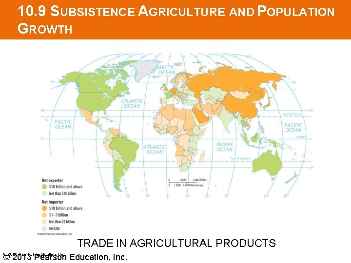 10. 9 SUBSISTENCE AGRICULTURE AND POPULATION GROWTH TRADE IN AGRICULTURAL PRODUCTS © 2013 Pearson