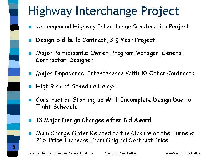 Highway Interchange Project 3 n Underground Highway Interchange Construction Project n Design-bid-build Contract, 3