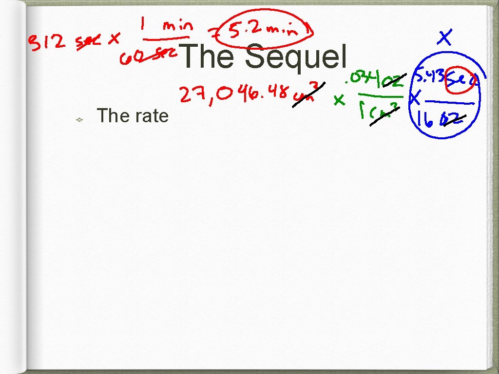 The Sequel The rate 