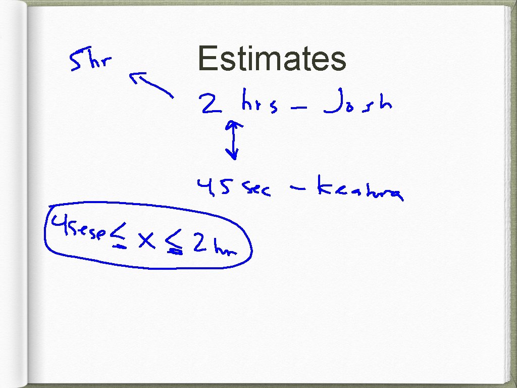 Estimates 