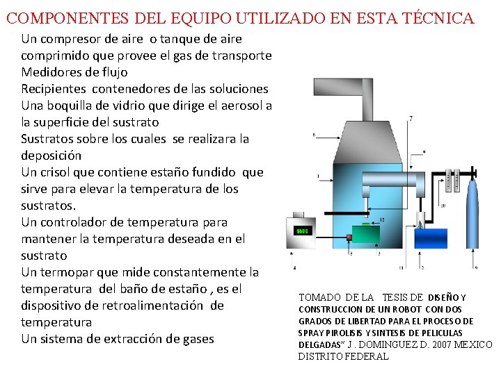 COMPONENTES DEL EQUIPO UTILIZADO EN ESTA TÉCNICA Un compresor de aire o tanque de