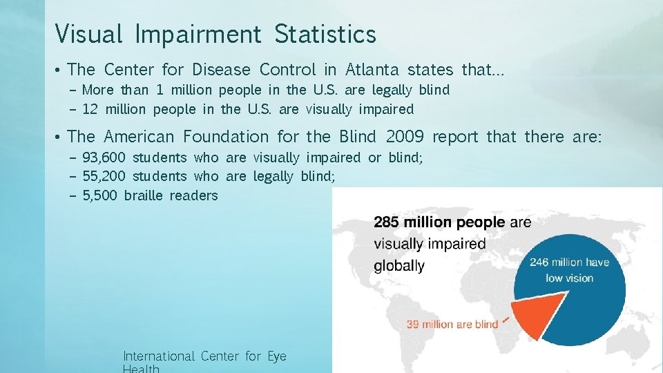 Vision Problems Data Helping Students with Visual Impairments Learn About Cells