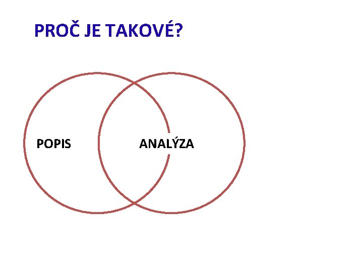 PROČ JE TAKOVÉ? POPIS ANALÝZA 