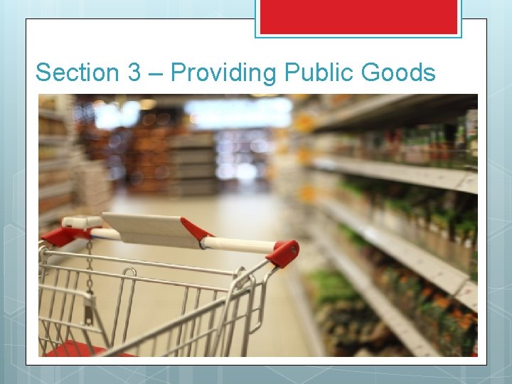 Section 3 – Providing Public Goods 