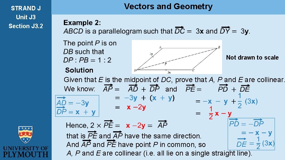 STRAND J Unit J 3 Vectors and Geometry Section J 3. 2 Not drawn