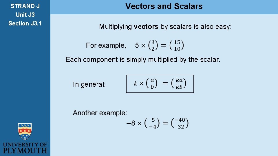 STRAND J Unit J 3 Vectors and Scalars Section J 3. 1 Multiplying vectors