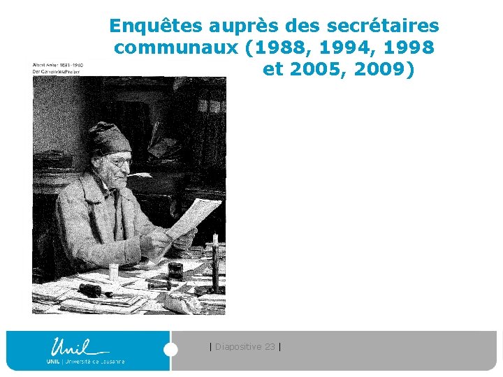 Enquêtes auprès des secrétaires communaux (1988, 1994, 1998 et 2005, 2009) | Diapositive 23