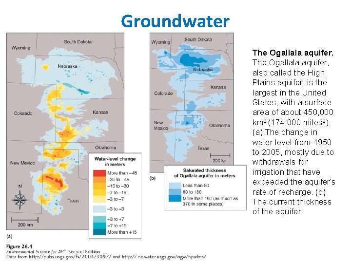 Groundwater The Ogallala aquifer, also called the High Plains aquifer, is the largest in