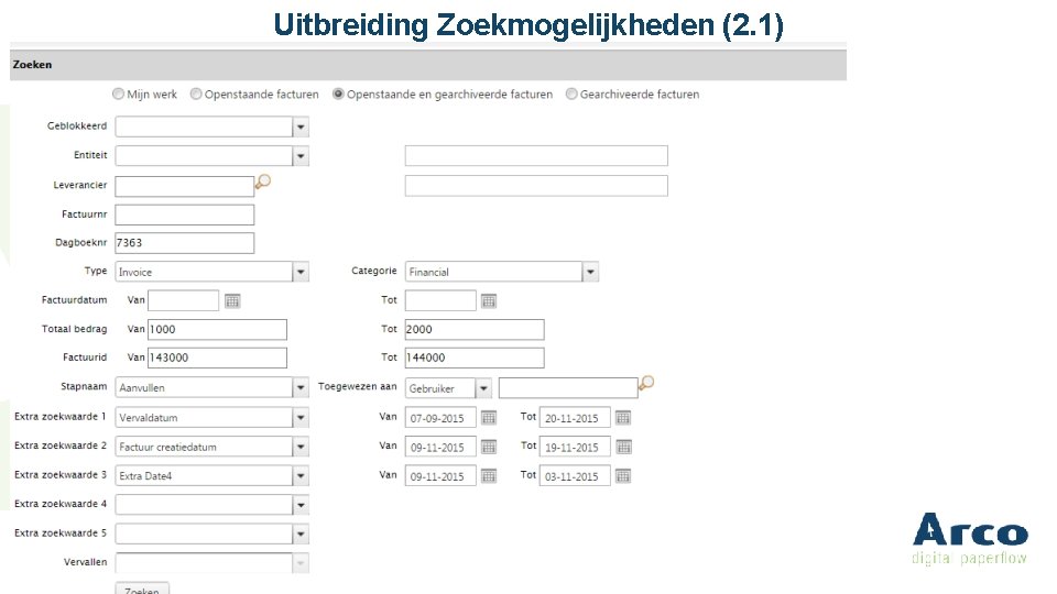 Uitbreiding Zoekmogelijkheden (2. 1) 