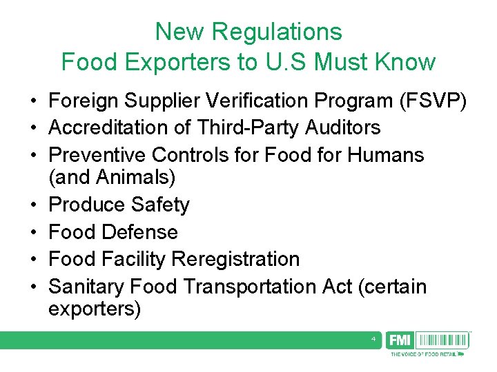 New Regulations Food Exporters to U. S Must Know • Foreign Supplier Verification Program