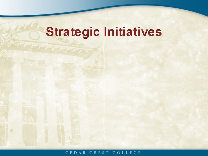 Strategic Initiatives 