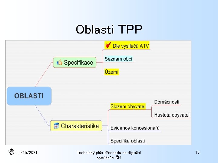 Oblasti TPP 9/15/2021 Technický plán přechodu na digitální vysílání v ČR 17 