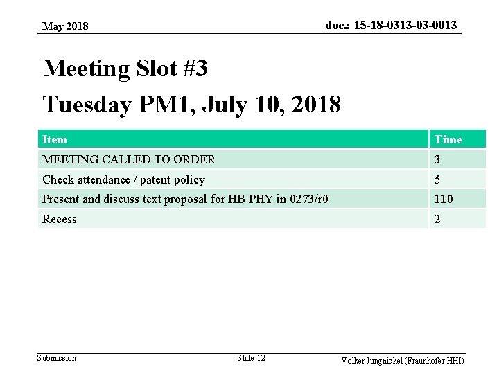 doc. : 15 -18 -0313 -03 -0013 May 2018 Meeting Slot #3 Tuesday PM