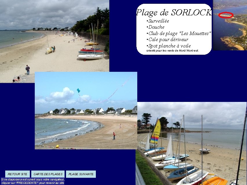 Plage de SORLOCK • Surveillée • Douche • Club de plage "Les Mouettes" •