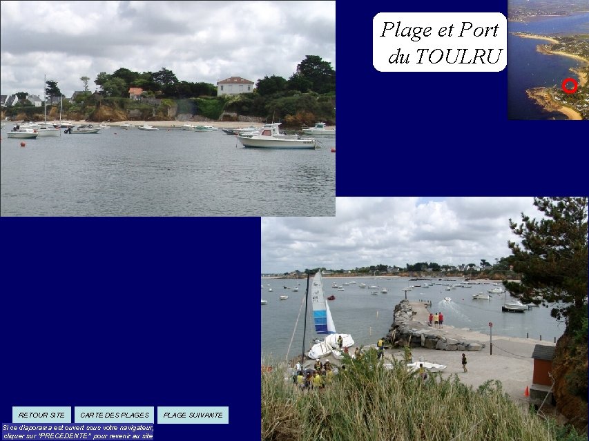 Plage et Port du TOULRU RETOUR SITE CARTE DES PLAGES Si ce diaporama est