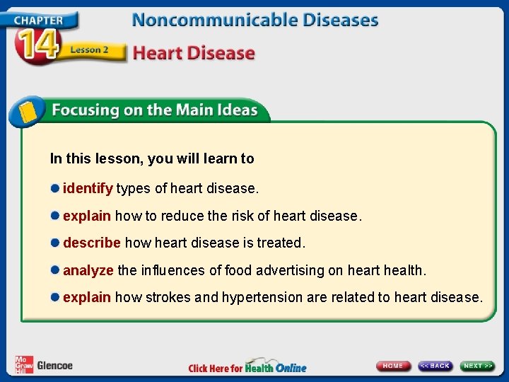 In this lesson, you will learn to identify types of heart disease. explain how