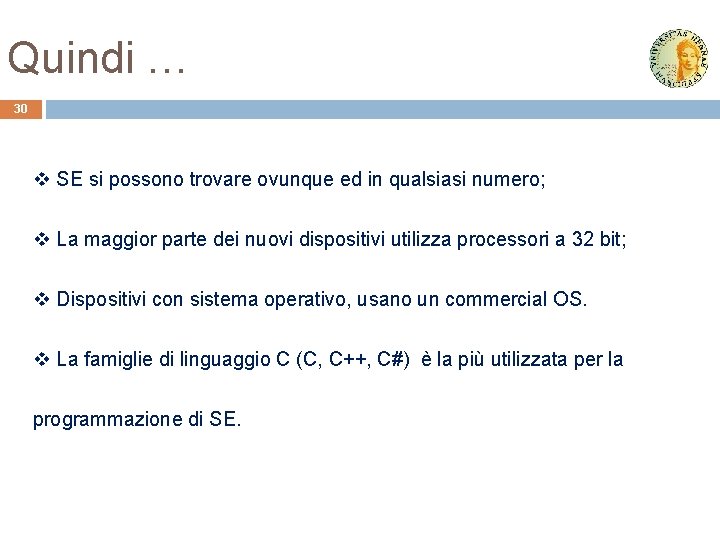 Quindi … 30 v SE si possono trovare ovunque ed in qualsiasi numero; v