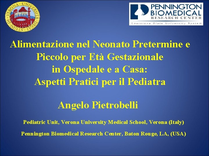 Alimentazione nel Neonato Pretermine e Piccolo per Età Gestazionale in Ospedale e a Casa: