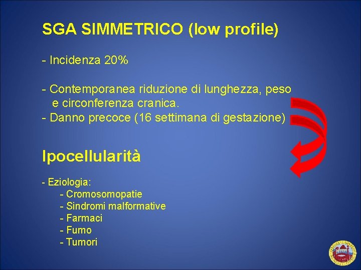 SGA SIMMETRICO (low profile) - Incidenza 20% - Contemporanea riduzione di lunghezza, peso e