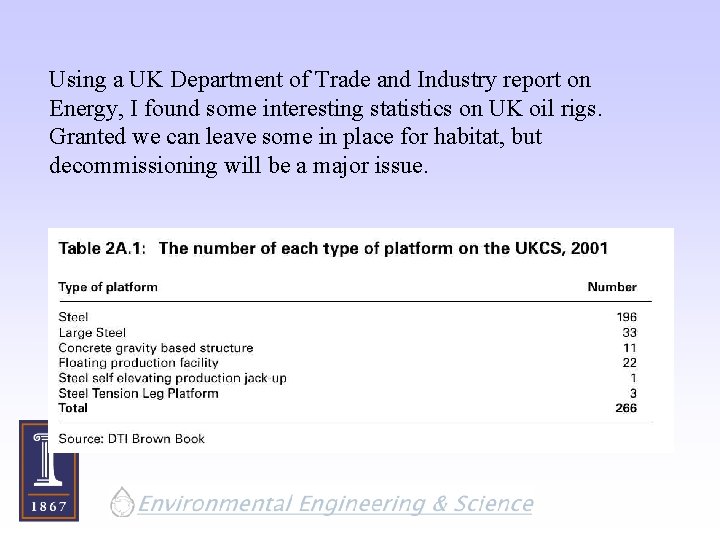 Using a UK Department of Trade and Industry report on Energy, I found some