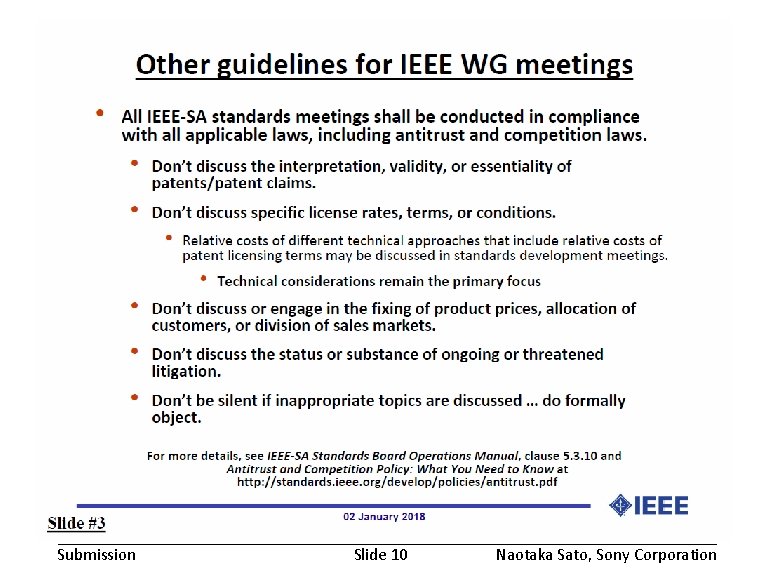 May 2018 Submission doc. : IEEE 802. 19 -18/0030 r 1 Slide 10 Naotaka