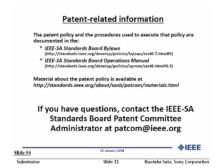 May 2018 Submission doc. : IEEE 802. 19 -18/0030 r 1 Slide 11 Naotaka