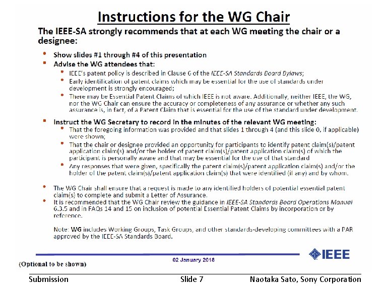 May 2018 Submission doc. : IEEE 802. 19 -18/0030 r 1 Slide 7 Naotaka