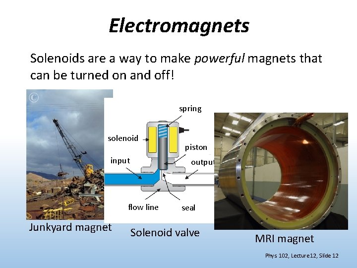 Electromagnets Solenoids are a way to make powerful magnets that can be turned on