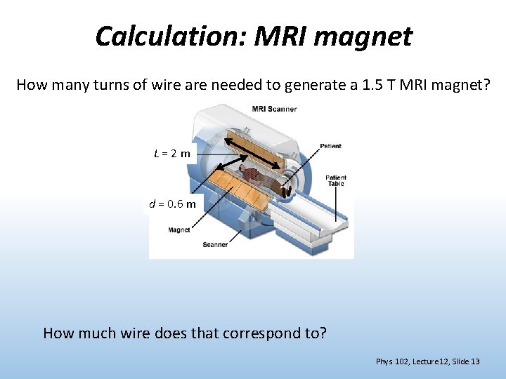 Calculation: MRI magnet How many turns of wire are needed to generate a 1.