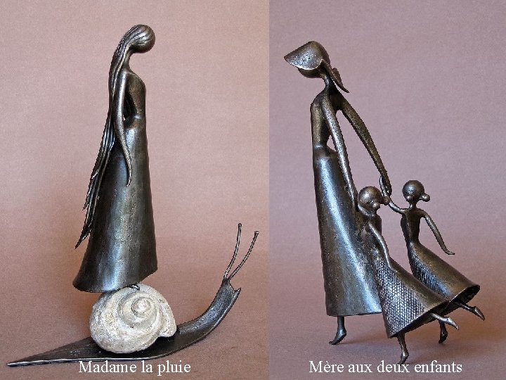 Madame la pluie Mère aux deux enfants 