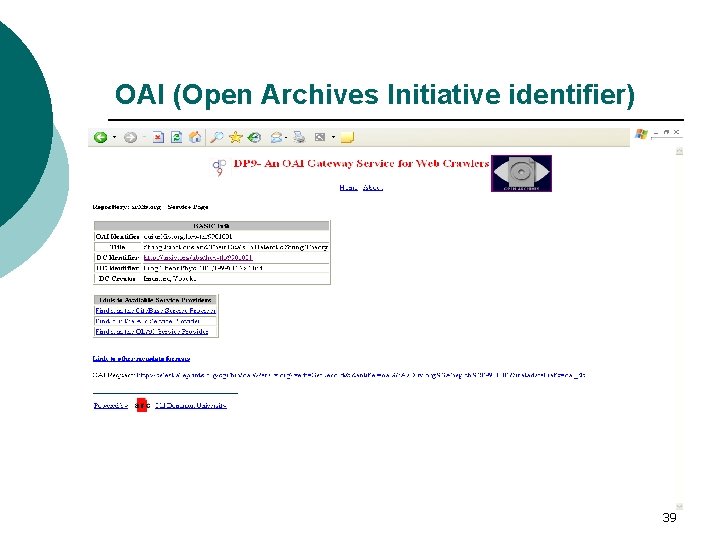 OAI (Open Archives Initiative identifier) ¡ Identifiant correspondant à un article scientifique dans la