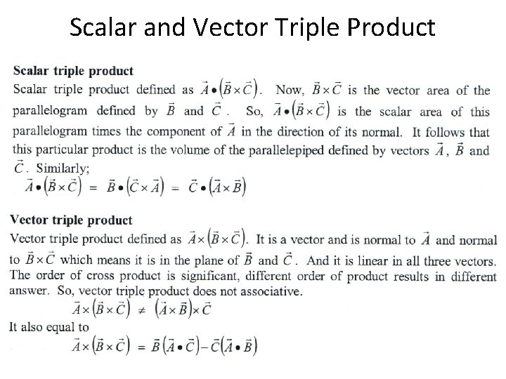 Scalar and Vector Triple Product 