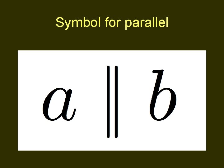 Symbol for parallel 