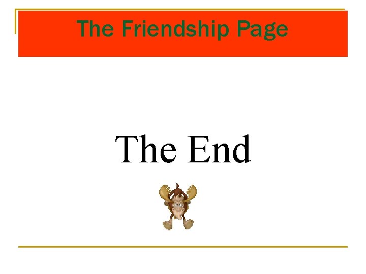 The Friendship Page The End 