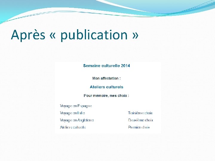 Après « publication » 