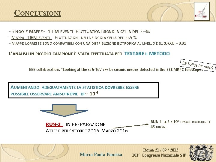 CONCLUSIONI - SINGOLE MAPPE 10 M EVENTI FLUTTUAZIONI SIGNOLA CELLA DEL 2 -3% -