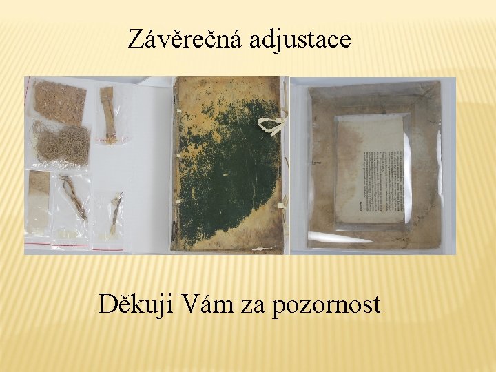 Závěrečná adjustace Děkuji Vám za pozornost 