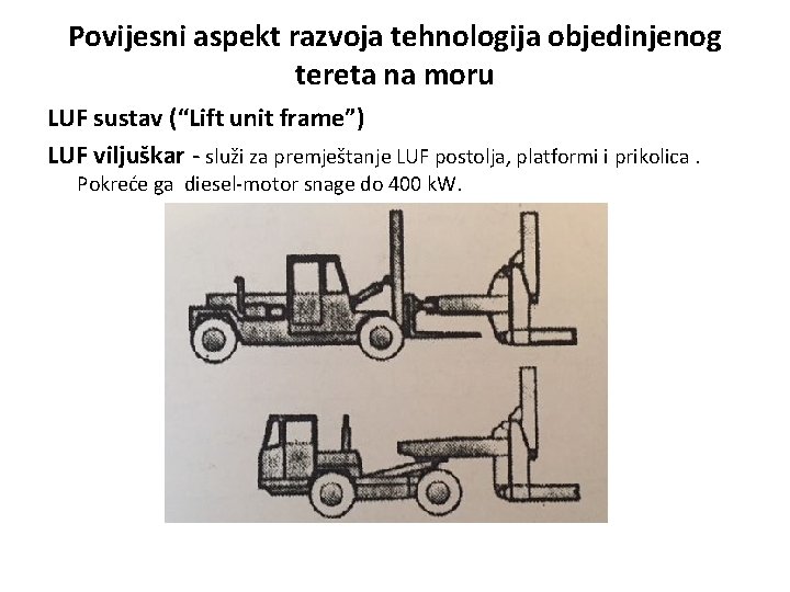 Povijesni aspekt razvoja tehnologija objedinjenog tereta na moru LUF sustav (“Lift unit frame”) LUF