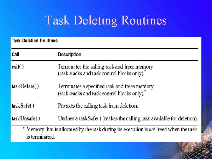 Task Deleting Routines 