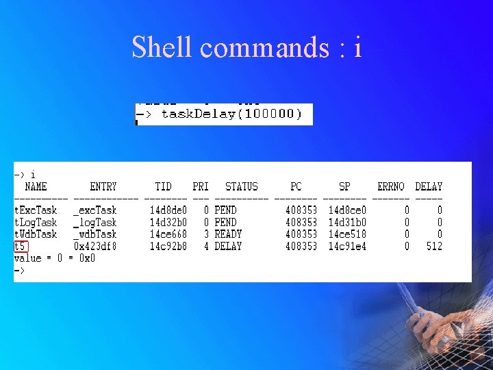 Shell commands : i 